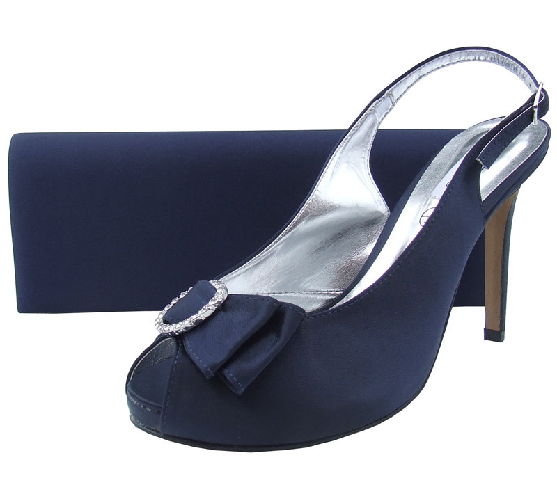 navy evening heels