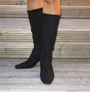 black ladies stretch boots black