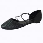 Alice Black Leather Ballet Style Shoe