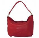 Auchamo Italian Red Leather Slouch Bag