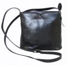 Messenger Style Black Leather Handbag