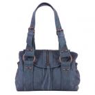 Xude Mermaida Leather zip flap over bag in Petrol