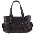 Xude Obsidian Black Leather Handbag