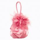 Pink Satin Feather & Diamante Evening Bag