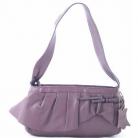 Small Leather Ruffle Bag Heather