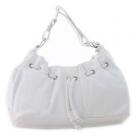Leather Scoop Bag White
