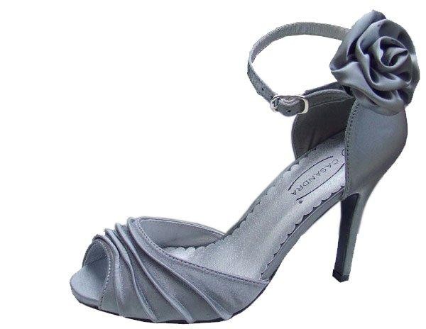 silver rhinestone evening shoes