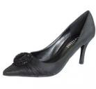 Cellini Black Silk Heeled Shoe
