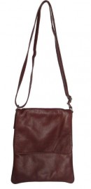 Italian Leather Cross Body Bag Brown