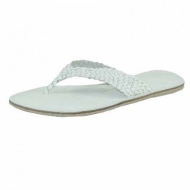 Danielle White Leather Toe Post Sandals