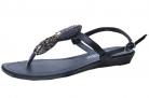 Daphne Black Leather Gladiator Sandals