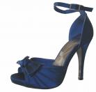 Eliza Midnight Blue Satin Peep Toe Shoe