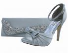 Eliza Silver Satin Peep Toe Shoes