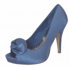 Fay Blue Satin Peep Toe Shoes