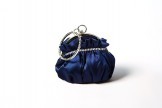 Navy Satin Bangle Evening Bag