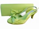 Twee Lime Green Satin Clutch Bag