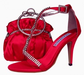 Red Satin Bangle Evening Bag