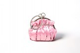 Quartz Pink Satin Bangle Evening Bag