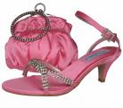 Theresa Low Heel Candy Pink Evening Sandals