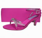 Theresa Low Heel Pink Fuchsia Evening Sandals