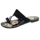 Indian Toe Post Sandals Black Leather