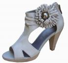 Iona Grey Leather Heeled Sandals