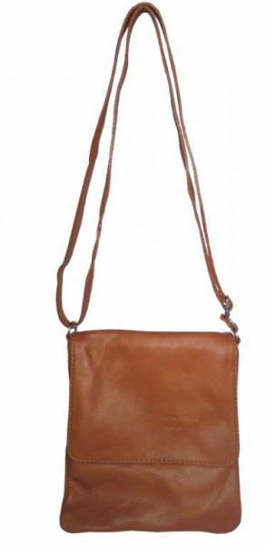 Tan Italian Leather Cross Body Handbag