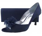 Lexus Arora Navy Satin Peep Toe Shoe