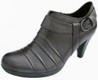 Libby Graphite Grey Leather Heeled Shoe Boot