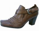 Lilian Espresso Brown Leather Heeled Shoe Boot