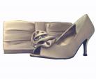 Lunar Champagne Satin and Diamante Ladies Shoes