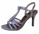 Melody Pewter Satin Diamante Sandal