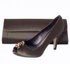 Menbur Brown Peep Toe Platform Shoes