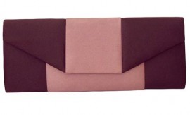 Menbur Brown & Powder Pink Satin Clutch Bag