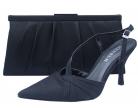 Menbur Black Satin Slingback Ladies Shoes