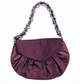 Menbur Satin & Velvet Padded Bag in Henna Pink