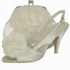 Menbur Ivory Satin Peep Toe Ladies Shoes