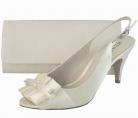 Menbur Ivory Satin Peep Toe Ladies Shoe