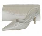 Menbur Ivory Satin Bridal Shoes with Wrap Bow