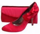 Menbur Red Satin Heeled Ladies Shoe