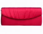 Menbur Red Satin Ruffle Clutch Bag