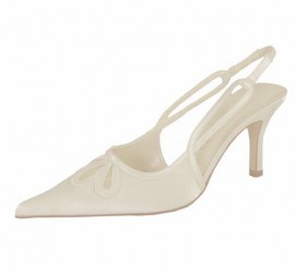 Menbur Ivory Satin Bridal Slingback Ladies Shoes