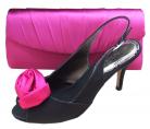 Menbur Avance Black & Fuchsia Flower Shoes