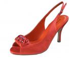 Menbur Avance Orange Mango Satin Peep Toe Ladies Shoes