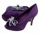 Menbur Avance Platform Plum Purple Evening Shoes & Bag