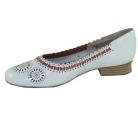 Millie White Leather Flat Shoe