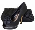 Menbur Paco Mena Black Satin Ladies Shoes