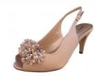 Paco Mena Nude Satin Peep Toe Ladies Shoes