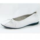 Polly White Leather Ballet Shoe