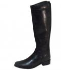 Ronnie Black Leather Elasticated Knee High Boots